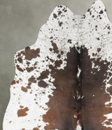 Chocolate and White Medium Brazilian Cowhide Rug 4'9"H x 4'2"W #B30903 by Hudson Hides