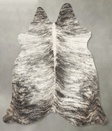 Grey Brindle Medium Brazilian Cowhide Rug 5'4"H x 5'3"W #B30908 by Hudson Hides