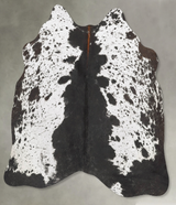 Salt and Pepper Black Medium Brazilian Cowhide Rug 4'10"H x 5'1"W #B30911 by Hudson Hides