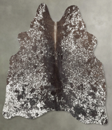 Salt and Pepper Black Medium Brazilian Cowhide Rug 4'7"H x 4'8"W #B30913 by Hudson Hides