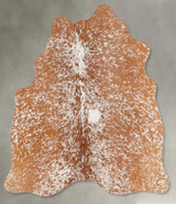 Salt and Pepper Brown Medium Brazilian Cowhide Rug 4'1"H x 3'9"W #B30923 by Hudson Hides