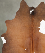 Chocolate and White Medium Brazilian Cowhide Rug 5'4"H x 5'0"W #B30930 by Hudson Hides