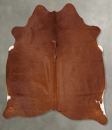 Solid Brown X-Large Brazilian Cowhide Rug 7'0"H x 6'0"W #B30935 by Hudson Hides