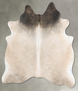 Grey with Beige Large Brazilian Cowhide Rug 6'7"H x 5'8"W #B30937 by Hudson Hides