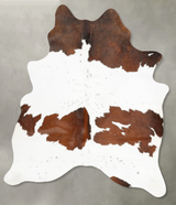 Chocolate and White Large Brazilian Cowhide Rug 6'4"H x 5'2"W #B30946 by Hudson Hides