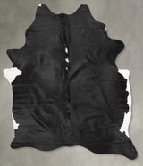 Solid Black XX-Large Brazilian Cowhide Rug 8'0"H x 6'5"W #B30965 by Hudson Hides