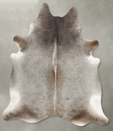 Grey with Beige X-Large Brazilian Cowhide Rug 7'7"H x 6'7"W #B30966 by Hudson Hides