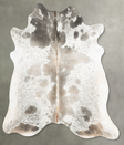 Grey with Beige X-Large Brazilian Cowhide Rug 7'2"H x 6'11"W #B30971 by Hudson Hides