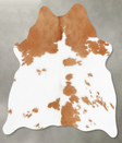 Beige and White Medium Brazilian Cowhide Rug 4'11"H x 4'7"W #B30973 by Hudson Hides