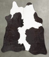 Black and White Medium Brazilian Cowhide Rug 4'1"H x 4'4"W #B30980 by Hudson Hides