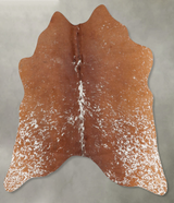 Salt and Pepper Brown Medium Brazilian Cowhide Rug 3'11"H x 4'3"W #B30984 by Hudson Hides