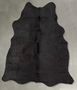 Solid Black Medium Brazilian Cowhide Rug 4'10"H x 4'2"W #B30986 by Hudson Hides
