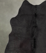 Solid Black Medium Brazilian Cowhide Rug 4'10"H x 4'2"W #B30986 by Hudson Hides