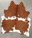 Brown and White Medium Brazilian Cowhide Rug 6'0"H x 4'8"W #B30989 by Hudson Hides