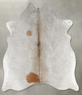 Grey with Beige Large Brazilian Cowhide Rug 6'3"H x 5'10"W #B31011 by Hudson Hides