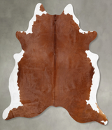 Brown and White Regular XX-Large Brazilian Cowhide Rug 7'8"H x 6'10"W #B31019 by Hudson Hides