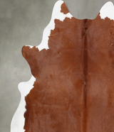 Brown and White Regular XX-Large Brazilian Cowhide Rug 7'8"H x 6'10"W #B31019 by Hudson Hides