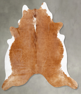 Brown and White Regular XX-Large Brazilian Cowhide Rug 8'0"H x 7'7"W #B31022 by Hudson Hides