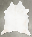 Solid White X-Large Brazilian Cowhide Rug 7'7"H x 6'1"W #B31037 by Hudson Hides