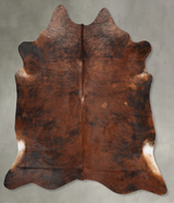 Dark Brindle X-Large Brazilian Cowhide Rug 7'2"H x 6'8"W #B31040 by Hudson Hides