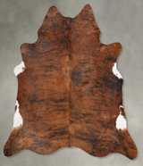 Medium Brindle XX-Large Brazilian Cowhide Rug 7'7"H x 7'2"W #B31044 by Hudson Hides