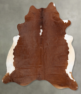 Brown and White Regular XX-Large Brazilian Cowhide Rug 8'2"H x 6'11"W #B31046 by Hudson Hides