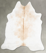Ivory with Beige XX-Large Brazilian Cowhide Rug 8'5"H x 6'11"W #B31047 by Hudson Hides