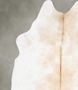Ivory with Beige XX-Large Brazilian Cowhide Rug 8'5"H x 6'11"W #B31047 by Hudson Hides