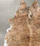 Medium Brindle XX-Large Brazilian Cowhide Rug 7'10"H x 6'9"W #B31048 by Hudson Hides