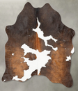 Chocolate and White Medium Brazilian Cowhide Rug 4'6"H x 4'0"W #B31053 by Hudson Hides