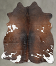 Chocolate and White Medium Brazilian Cowhide Rug 5'7"H x 4'5"W #B31060 by Hudson Hides