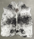 Salt and Pepper Black Medium Brazilian Cowhide Rug 5'4"H x 4'6"W #B31061 by Hudson Hides