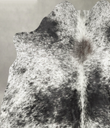 Salt and Pepper Black Medium Brazilian Cowhide Rug 5'4"H x 4'6"W #B31061 by Hudson Hides
