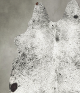 Salt and Pepper Black Large Brazilian Cowhide Rug 5'7"H x 5'6"W #B31074 by Hudson Hides