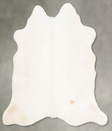 Ivory with Beige Medium Brazilian Cowhide Rug 4'10"H x 5'1"W #B31075 by Hudson Hides