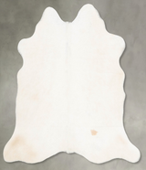 Ivory with Beige Medium Brazilian Cowhide Rug 4'10"H x 5'1"W #B31075 by Hudson Hides