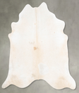 Ivory with Beige XX-Large Brazilian Cowhide Rug 7'3"H x 7'1"W #B31076 by Hudson Hides