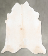 Ivory with Beige XX-Large Brazilian Cowhide Rug 7'3"H x 7'1"W #B31076 by Hudson Hides