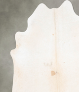 Ivory with Beige XX-Large Brazilian Cowhide Rug 7'3"H x 7'1"W #B31076 by Hudson Hides