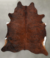 Medium Brindle XX-Large Brazilian Cowhide Rug 7'10"H x 6'7"W #B31077 by Hudson Hides