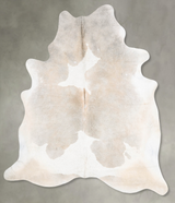 Beige and White XX-Large Brazilian Cowhide Rug 8'4"H x 7'0"W #B31082 by Hudson Hides