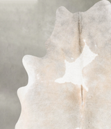 Beige and White XX-Large Brazilian Cowhide Rug 8'4"H x 7'0"W #B31082 by Hudson Hides