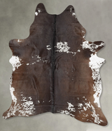 Chocolate and White X-Large Brazilian Cowhide Rug 8'2"H x 6'1"W #B31104 by Hudson Hides