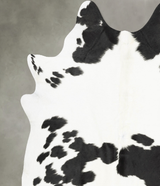 Black and White X-Large Brazilian Cowhide Rug 7'6"H x 6'6"W #B31105 by Hudson Hides