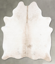 Ivory with Beige Large Brazilian Cowhide Rug 6'4"H x 5'4"W #B31110 by Hudson Hides