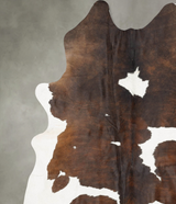 Chocolate and White XX-Large Brazilian Cowhide Rug 8'3"H x 7'2"W #B31121 by Hudson Hides
