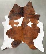 Tricolor XX-Large Brazilian Cowhide Rug 8'0"H x 6'9"W #B31122 by Hudson Hides