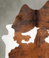Tricolor XX-Large Brazilian Cowhide Rug 8'0"H x 6'9"W #B31122 by Hudson Hides