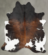 Chocolate and White X-Large Brazilian Cowhide Rug 7'6"H x 5'9"W #B31131 by Hudson Hides
