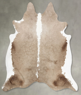 Taupe XX-Large Brazilian Cowhide Rug 7'3"H x 7'0"W #B31137 by Hudson Hides